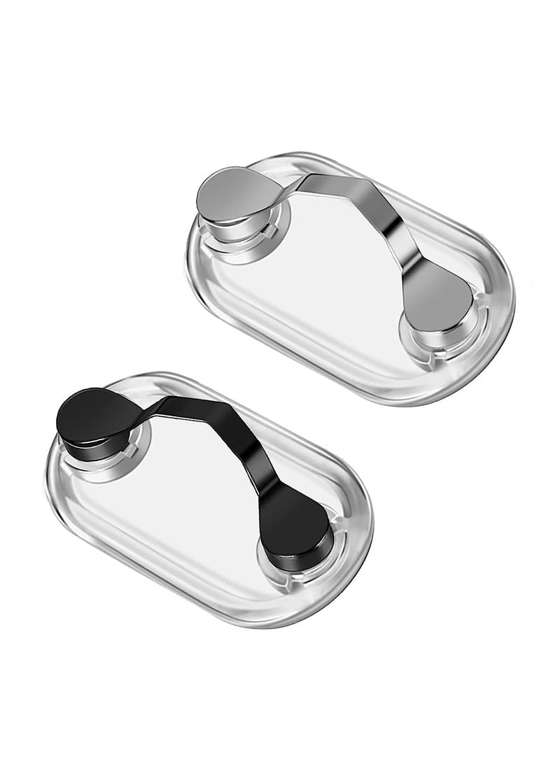 SANTALON SANTALON 2 Pack Magnetic Eyeglass Holder Stainless Steel Glasses Holder Name Tag Badge Sunglasses Holder Clip Magnet Hook BlackSilver 