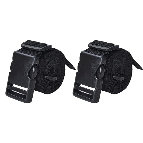 Aqbah Pack of 2 Luggage Tie Down Straps, with Strength up to 600lbs 10 ft in Length with Adjustable Buckle Straps for Motorcycle, Trucks, Luggage etc (Black) - Image 1
