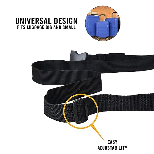 Aqbah Pack of 2 Luggage Tie Down Straps, with Strength up to 600lbs 10 ft in Length with Adjustable Buckle Straps for Motorcycle, Trucks, Luggage etc (Black) - Image 5