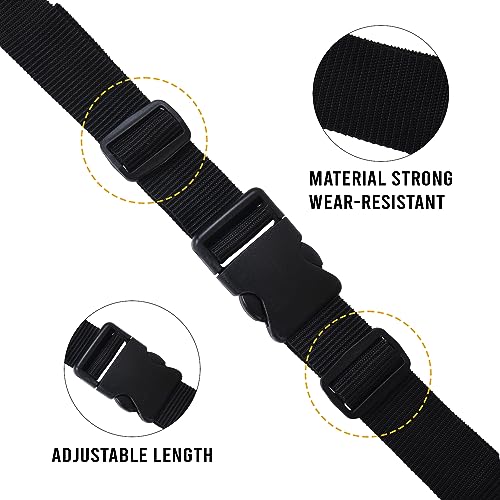 Aqbah Pack of 2 Luggage Tie Down Straps, with Strength up to 600lbs 10 ft in Length with Adjustable Buckle Straps for Motorcycle, Trucks, Luggage etc (Black) - Image 3