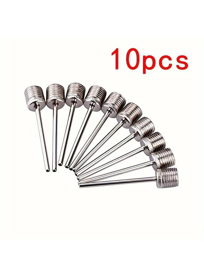 Stainless Steel Dual Port Inflation Needles 10 Pack for Sports Balls Soccer Basketball Football Pump Adapters - Image 1