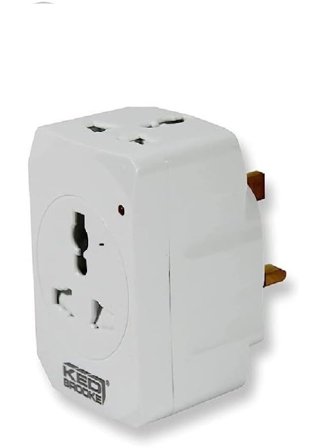 KEDBROOKE KED BROOKE ESMA Certified 13A UK UAE Adapter Fused 3-Way Universal Socket Multi-Plug for Travel, Home, Work etc.  - Image 1