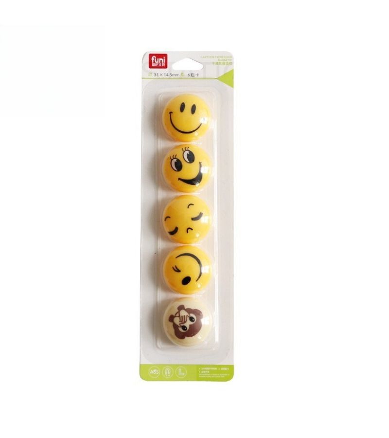 Fun Ni Smile Magnetic Clips 5pcs Strong Hold Whiteboard Eraser Fridge Poster Holder Cartoon Home Decor - Image 4