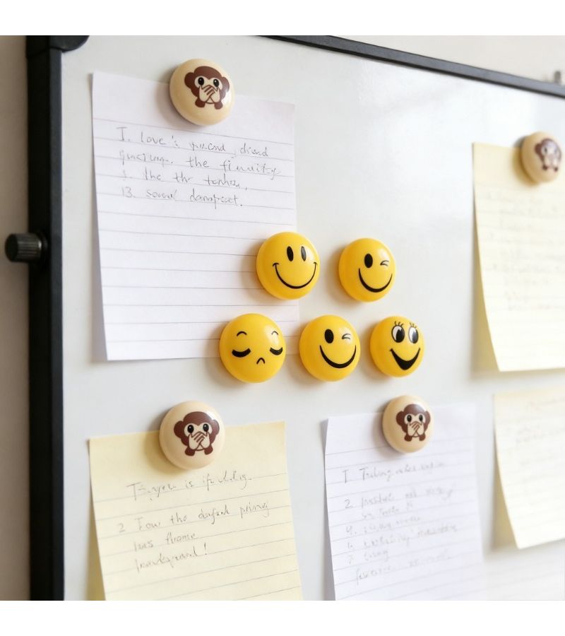 Fun Ni Smile Magnetic Clips 5pcs Strong Hold Whiteboard Eraser Fridge Poster Holder Cartoon Home Decor - Image 1