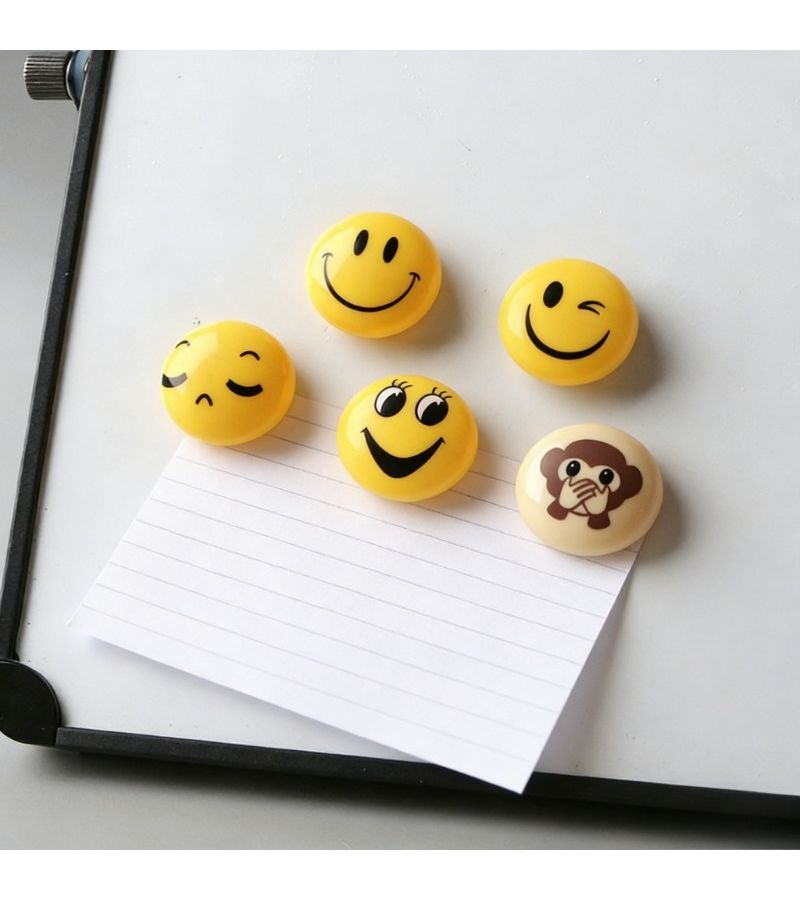 Fun Ni Smile Magnetic Clips 5pcs Strong Hold Whiteboard Eraser Fridge Poster Holder Cartoon Home Decor - Image 2