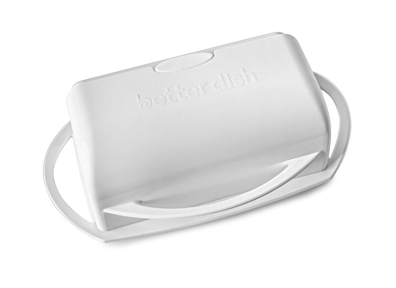 Better Dish طبق زبدة بغطاء قابل للفتح بدون ملعقة (أبيض) - Image 2