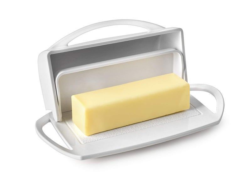 Better Dish طبق زبدة بغطاء قابل للفتح بدون ملعقة (أبيض) - Image 3