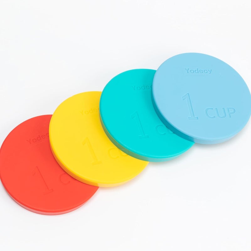 Yodecy Silicone Bowl Lids fit Pyrex Glass Bowls 7202-PC 1 Cup, Silicone Bowl Lids fit Anchor Hocking Glass Bowls 7202-PC 1 Cup,Replacement Lids 3.8in(4 Pack Red)(Container not Included) - Image 3
