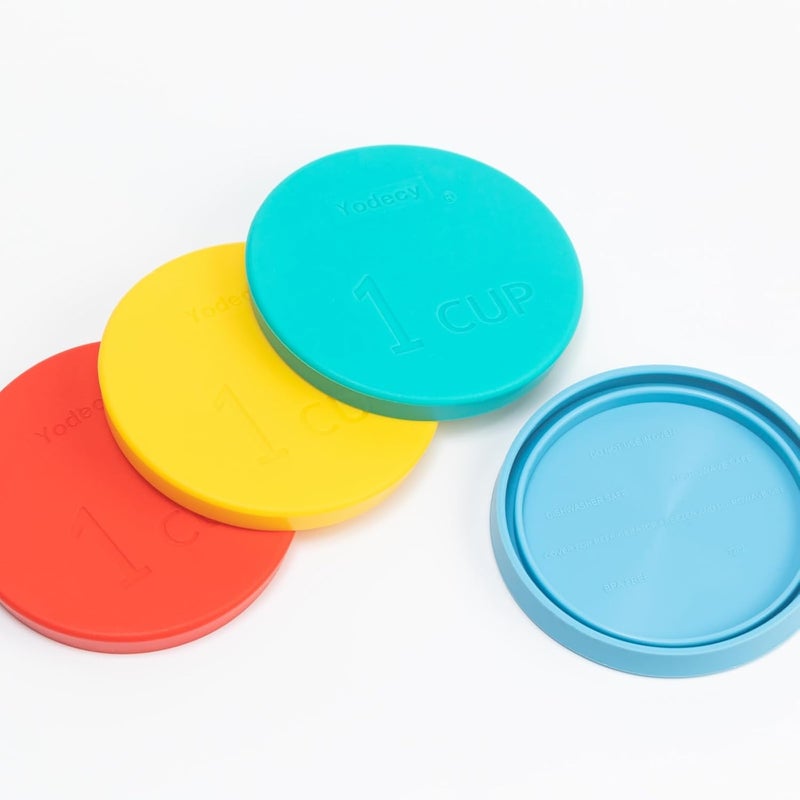 Yodecy Silicone Bowl Lids fit Pyrex Glass Bowls 7202-PC 1 Cup, Silicone Bowl Lids fit Anchor Hocking Glass Bowls 7202-PC 1 Cup,Replacement Lids 3.8in(4 Pack Red)(Container not Included) - Image 4