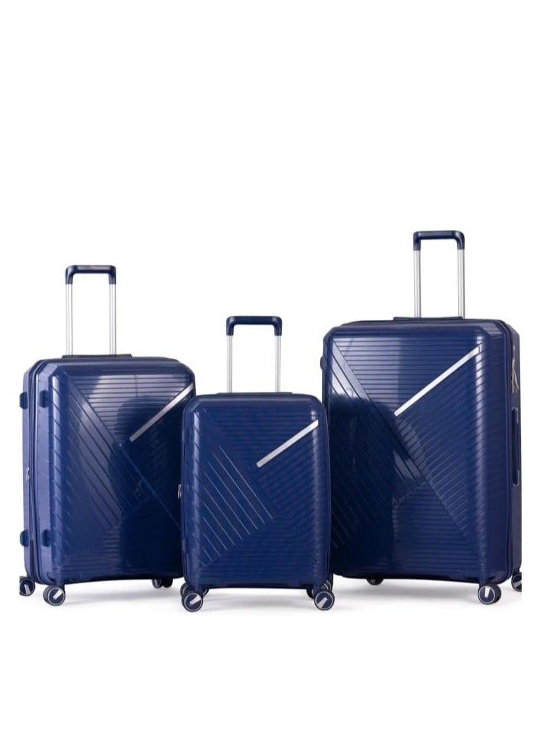 Unbreakable Trolley Luggage with TSA Lock, 4 Silent Spinner Wheels, Expandable Double Zipper - ABS, Storage, Crash and Impact Resistant Airport Suitcase Shockproof Unbreakable Blue - Image 1