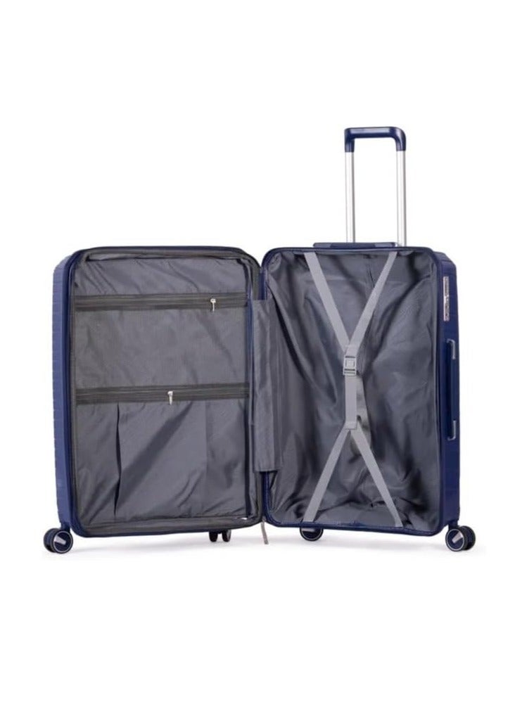 Unbreakable Trolley Luggage with TSA Lock, 4 Silent Spinner Wheels, Expandable Double Zipper - ABS, Storage, Crash and Impact Resistant Airport Suitcase Shockproof Unbreakable Blue - Image 3