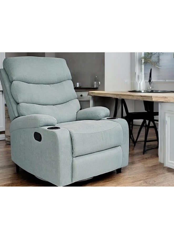 Multi Home Furniture Best Single Recliner 360 Sofa MH-03848 FABRIC Modern Rocker Ergonomic Lounge 360 Degree Swivel With cup-holderSingle Sofa Seat Living Room Chair (Tifany)  - Image 1