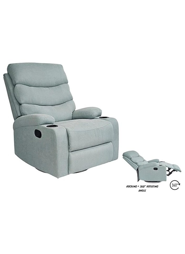 Multi Home Furniture Best Single Recliner 360 Sofa MH-03848 FABRIC Modern Rocker Ergonomic Lounge 360 Degree Swivel With cup-holderSingle Sofa Seat Living Room Chair (Tifany)  - Image 4