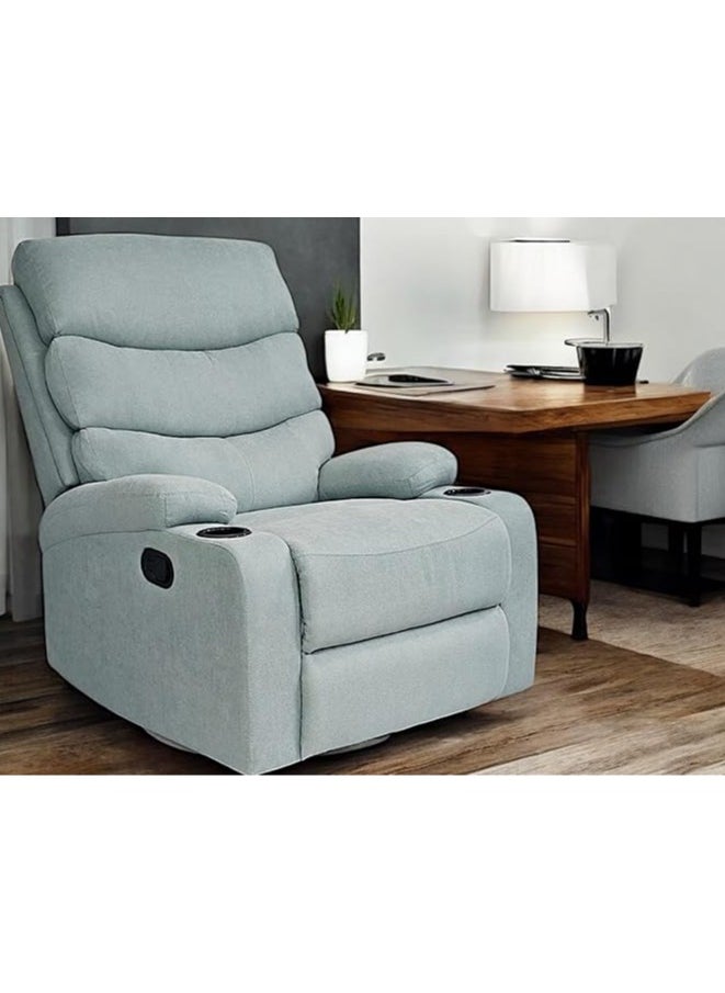 Multi Home Furniture Best Single Recliner 360 Sofa MH-03848 FABRIC Modern Rocker Ergonomic Lounge 360 Degree Swivel With cup-holderSingle Sofa Seat Living Room Chair (Tifany)  - Image 3