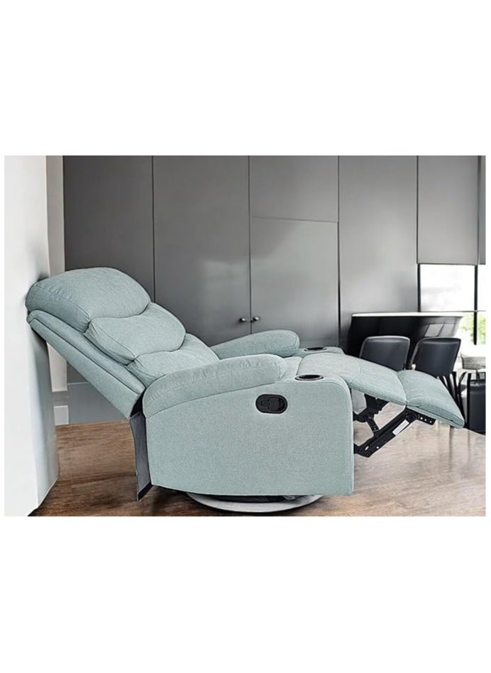 Multi Home Furniture Best Single Recliner 360 Sofa MH-03848 FABRIC Modern Rocker Ergonomic Lounge 360 Degree Swivel With cup-holderSingle Sofa Seat Living Room Chair (Tifany)  - Image 2