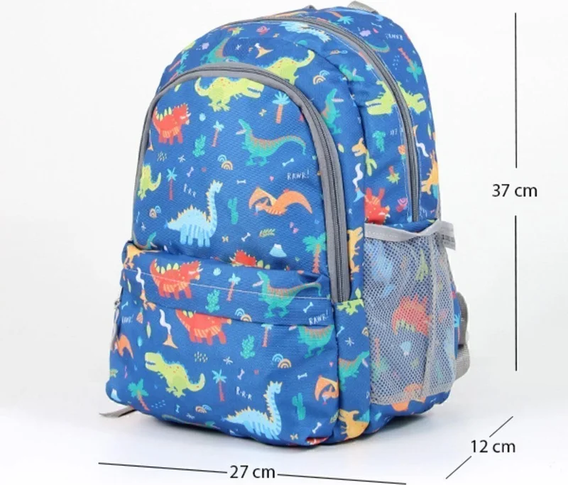 ماشو تريند 3 Eyed Blue Dinosaurs School Bag + Lunch Dino Bag Primary School Bag Backpack