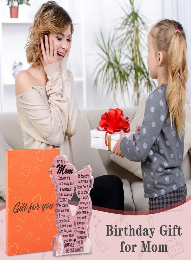 TuSuQing Mom Gifts from Daughter Christmas Gift for Mom, Mom Birthday Ideas Gift Cool Mother's Day Gifts from Daughter Best Mom Ever Gifts New Mom Single Mom Christmas 2024 Acrylic Plaque Sign 5x3in - Image 4