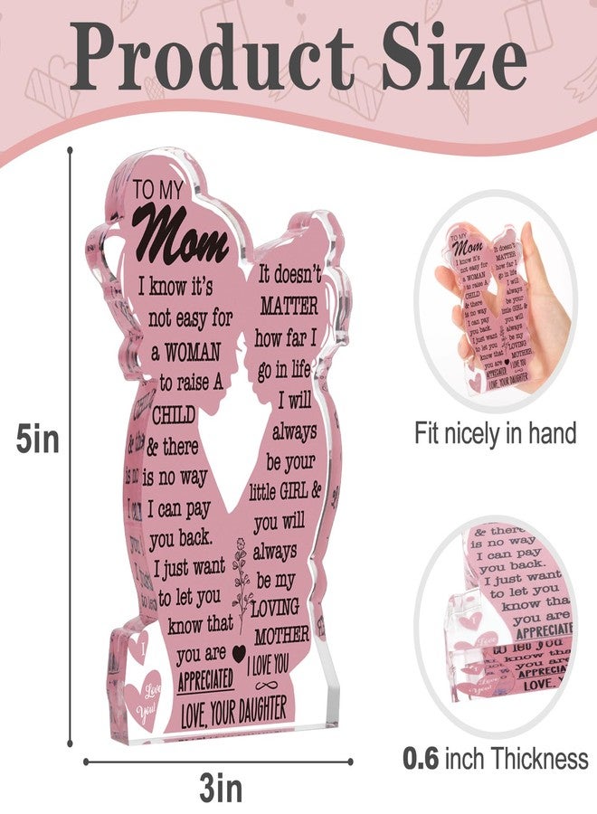 TuSuQing Mom Gifts from Daughter Christmas Gift for Mom, Mom Birthday Ideas Gift Cool Mother's Day Gifts from Daughter Best Mom Ever Gifts New Mom Single Mom Christmas 2024 Acrylic Plaque Sign 5x3in - Image 3