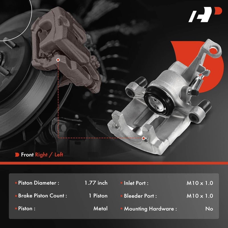 A-Premium Disc Brake Caliper Assembly Without Bracket for Jaguar Models - Rear Passenger Side - Image 2