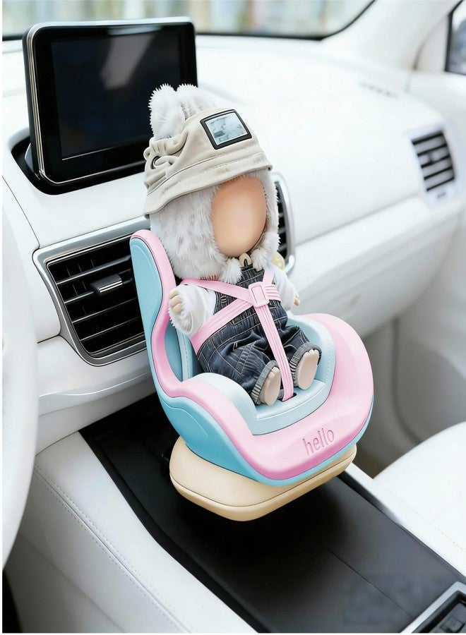FENNIDICE Doll Car Seat for 17cm Dolls, Cute Toy Car Seat with Clip and Removable Magnetic Base Stand, Car Interior Decor for Doll Toy Ornament Display (Blue Pink) - Image 1