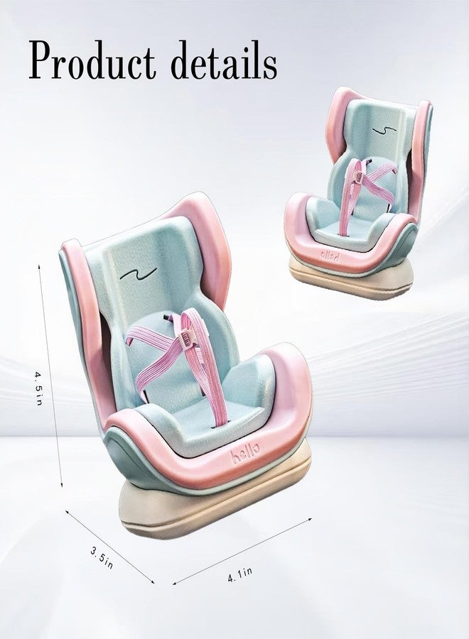 FENNIDICE Doll Car Seat for 17cm Dolls, Cute Toy Car Seat with Clip and Removable Magnetic Base Stand, Car Interior Decor for Doll Toy Ornament Display (Blue Pink) - Image 2