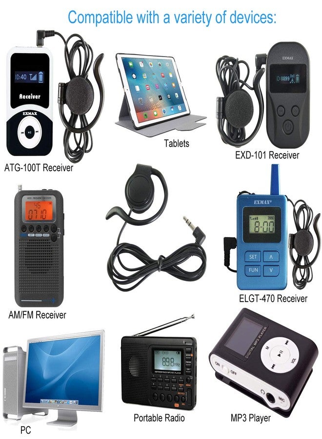 EXMAX 3.5mm Single Side Earphone Earbud One Ear Headphone for EXD-101 ATG-100T ELGT-470 Wireless Tour Guide System Receiver Touring Groups Radio Podcast Laptop MP3/4 Tablet PC Skype YouTube (Left) - Image 5