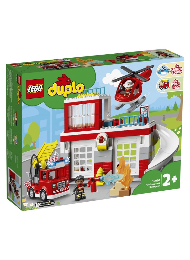 LEGO - Duplo Fire Station & Helicopter 117 Pieces - 10970 - Image 1
