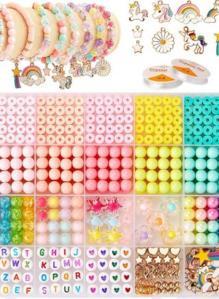 DIY Beaded Jewelry Accessories Kit, Bead Stringing DIY Bracelet Materials Set with 24 Grid + Alphabet Beads for Kids - view 4
