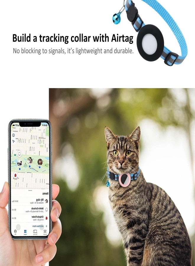 SimpleThings 2022 AirTag Cat Collar Holder, Small AirTag Compatible Case, 2Pack Waterproof Cover for Pet Collar Within 3/8 inch (Pink&White) - Image 4