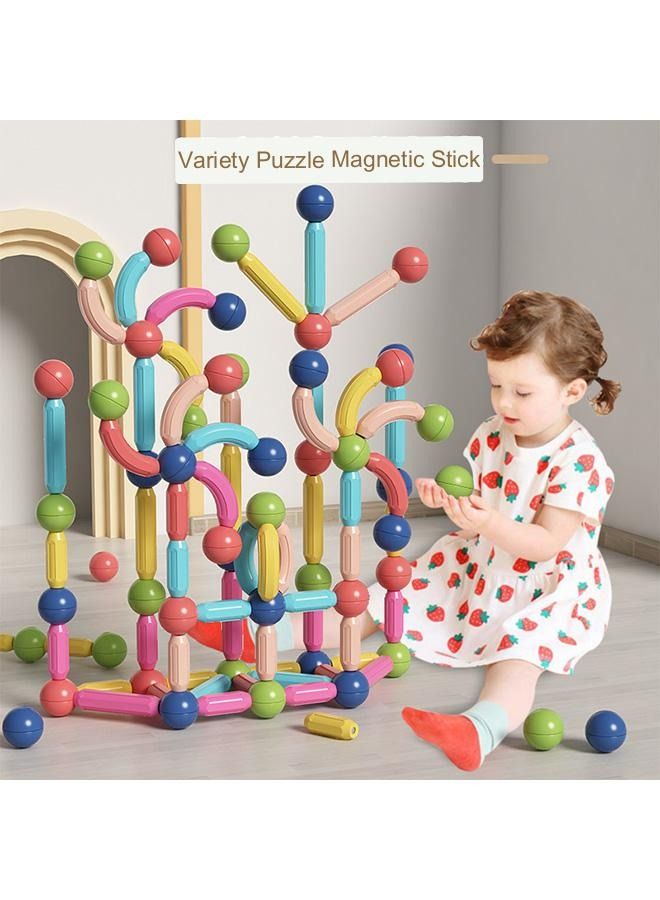 76 pieces of ever-changing magnetic stick puzzle assembly building blocks  - Image 2