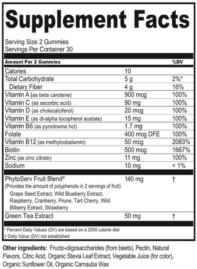 Dr. Kellyann Harmony Vitality Gummies | Mixed Berry | B12, Biotin, Green Tea, Prebiotic Fiber & Superfoods | Vegan, Non-GMO, Gluten-Free | 60 Gummies - Image 2