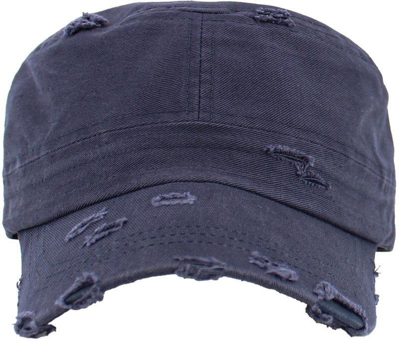 KBETHOS KBK-1466 NAV Vintage Distressed Cadet Army Cap Basic Everyday Military Style Hat - Image 2