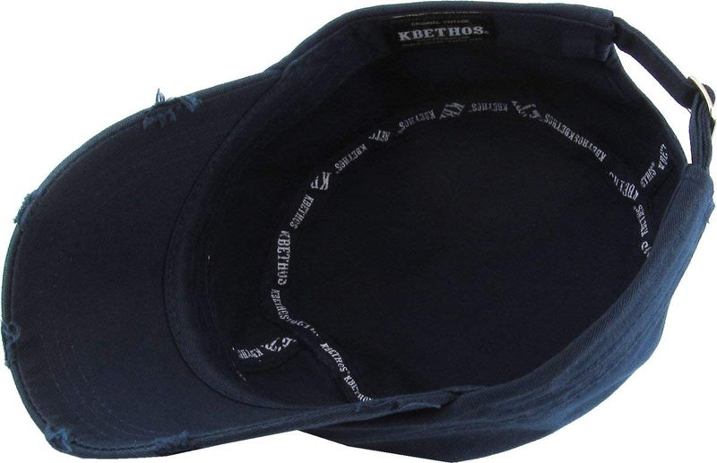 KBETHOS KBK-1466 NAV Vintage Distressed Cadet Army Cap Basic Everyday Military Style Hat - Image 5