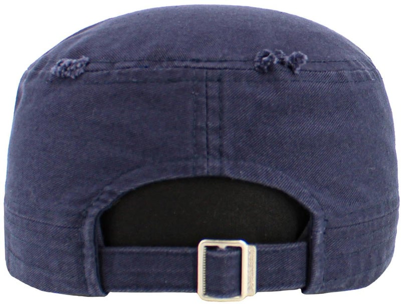 KBETHOS KBK-1466 NAV Vintage Distressed Cadet Army Cap Basic Everyday Military Style Hat - Image 3