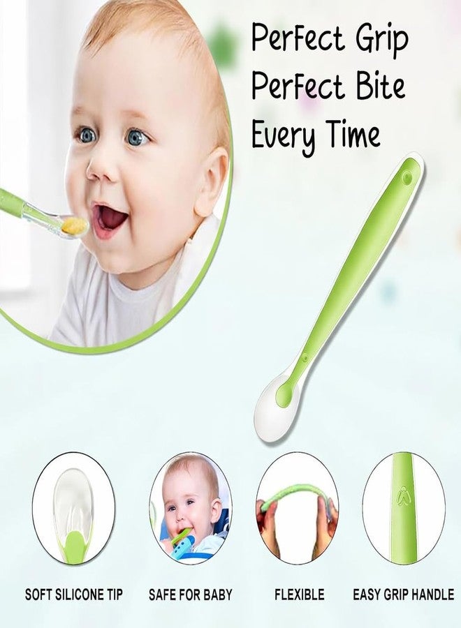 Nibbler Baby Silicone Feeding Spoon | Soft Tip Infant Spoon for Newborns & Toddlers, BPA Free, Gentle on Gums (Pack of 3) - Image 2
