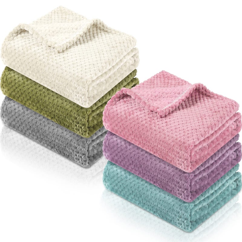 6 Pcs Baby Blanket Flannel Fuzzy Cozy Throw Blankets Soft Warm Fleece Sherpa Blanket for Newborn Infant and Toddler Nursery Swaddling Blankets for Baby Kids6 Colors 30 x 40 Inch