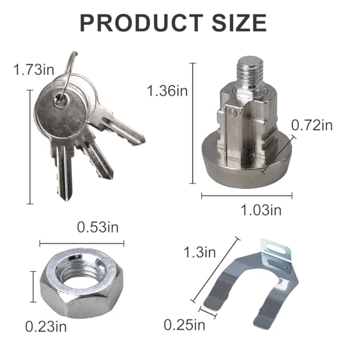VIDABTE L-1172C National Mailbox Lock Replacement for CompX National USPS-L-1172C C9100, Replace Lock for COMPX NDCBU CBU Cluster Mailboxs - Clockwise with 3 Keys - Image 3