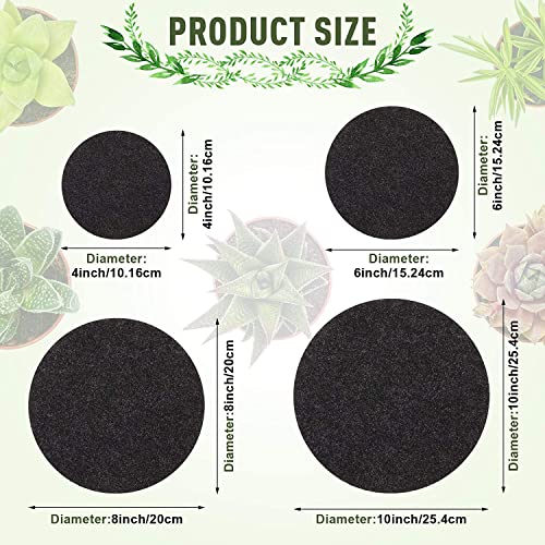 GREENSHEEP Plant Pot Coaster Mat - Reversible Waterproof Round Absorbent Felt Fabric Plant Pad for Gardening Indoor and Outdoor Pots 4/6/8/10 Inch (Dark Grey, 20 Pieces) - Image 5