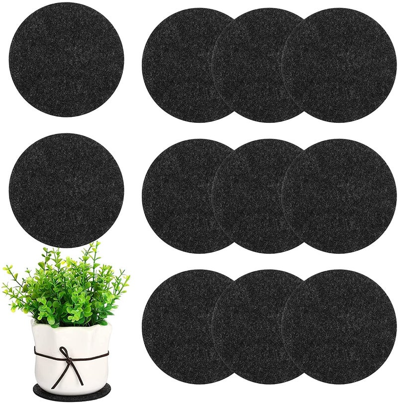 GREENSHEEP Plant Pot Coaster Mat - Reversible Waterproof Round Absorbent Felt Fabric Plant Pad for Gardening Indoor and Outdoor Pots 4/6/8/10 Inch (Dark Grey, 20 Pieces) - Image 1