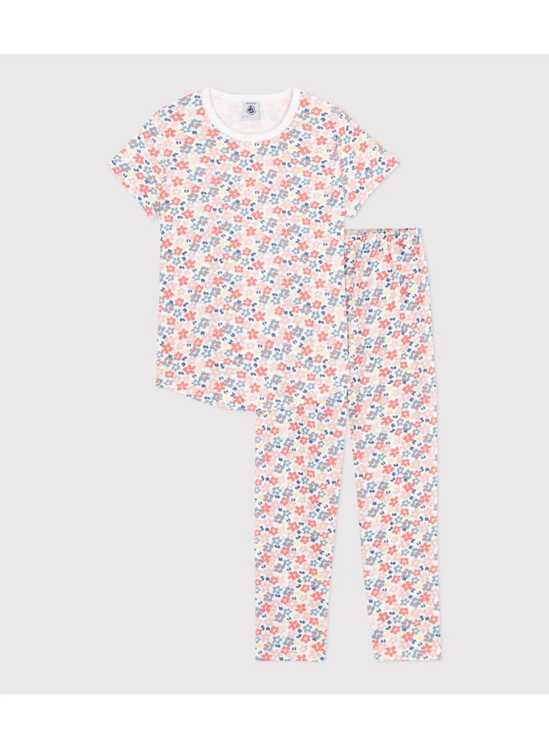 بيتي باتو Children's printed cotton pyjamas with short sleeves and long legs