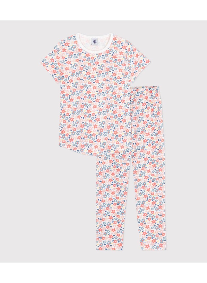 Petit Bateau Children's printed cotton pyjamas with short sleeves and long legs - Image 1