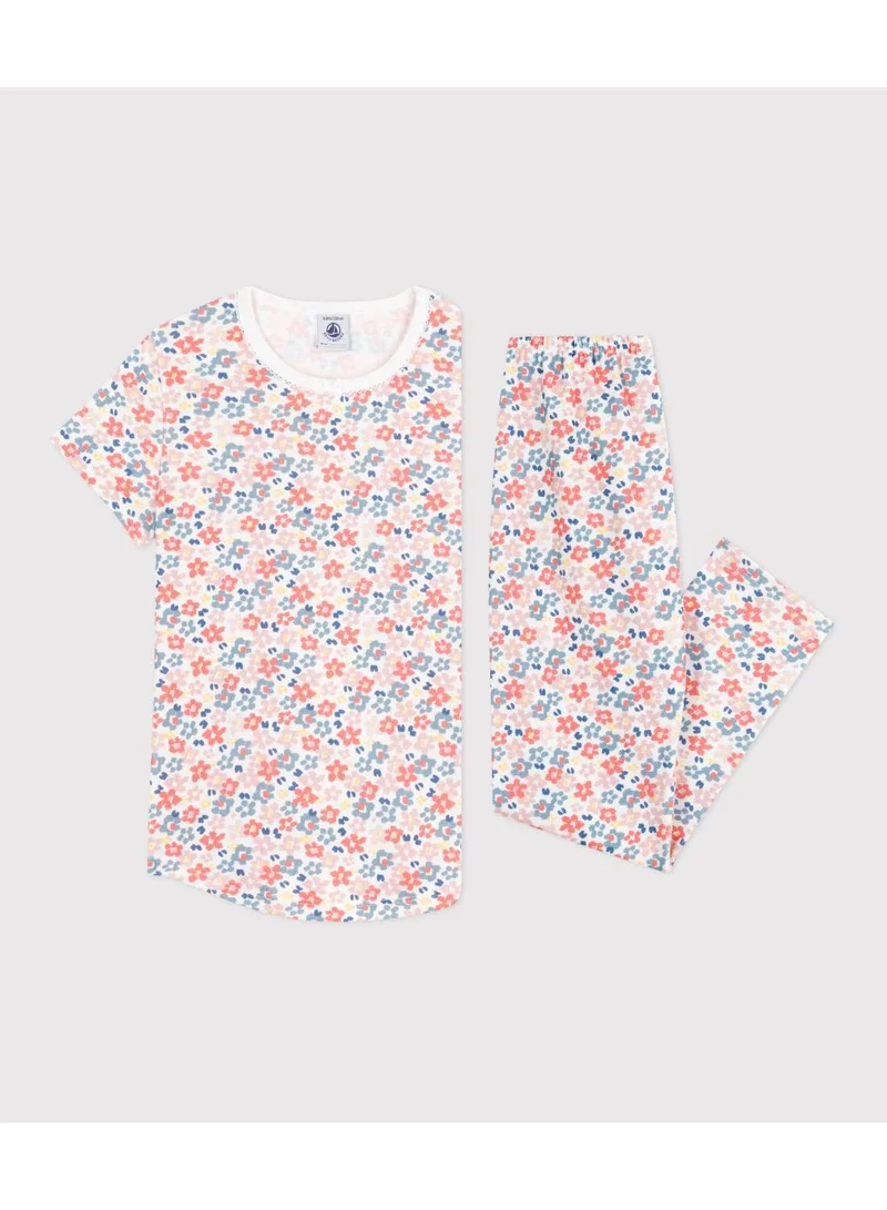 بيتي باتو Children's printed cotton pyjamas with short sleeves and long legs