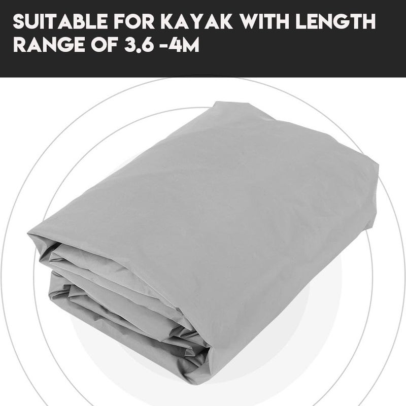 comfrt Kayak Storage Dust Cover, 4.5m Waterproof UV Sun Protection Canoe Cover Shield Protector for 3.6-4m Kayak Boat Canoe(Gray) Boating Supplies - Image 3