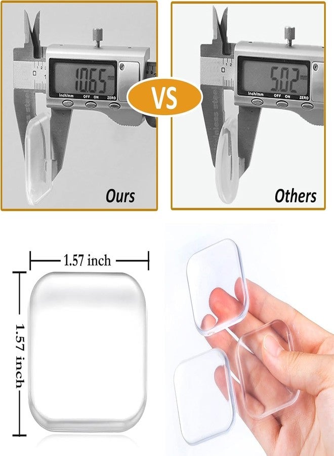 Veemok6 Pcs Door Stopper Wall Protector - Clear Square Wall Shield Bumper Guard from Door Knobs -Strong Self Adhesive Gel Pads - Washable, Reusable - Transparent Door Stop for Home, Office, Bathroom - Image 2