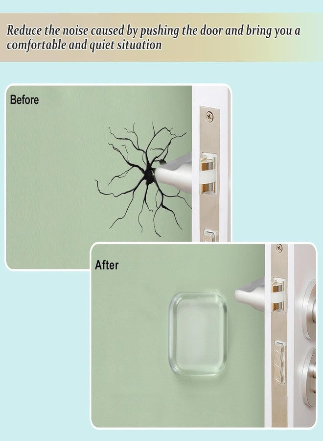 Veemok6 Pcs Door Stopper Wall Protector - Clear Square Wall Shield Bumper Guard from Door Knobs -Strong Self Adhesive Gel Pads - Washable, Reusable - Transparent Door Stop for Home, Office, Bathroom - Image 4
