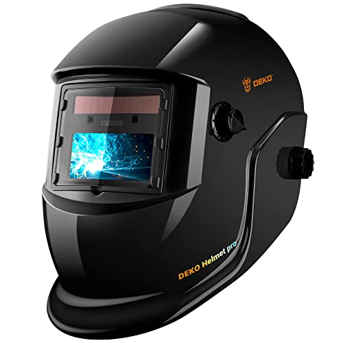 DEKOPRO Welding Helmet Auto Darkening : True Color Solar Powered Welding Hood with 2 Arc Sensors - Large Viewing Screen UV/IR Protection Wide Shade for Mig Tig Arc Weld Grinding Welder Mask - Image 1