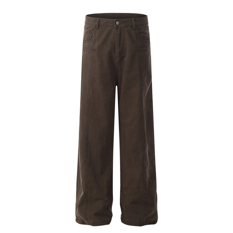 Oreeta Cotton Straight Leg Pants – Mid-Waist Multi-Pocket Trousers for Men and Women - Image 1