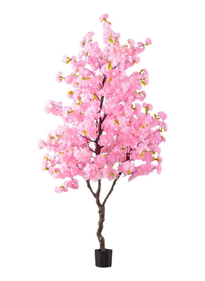 Generic - Nearly Natural Cherry Blossom Artificial Tree Fake Tree Faux Silk Plant with Plastic Nursery PotArtificial Plants for Home Office Indoor Decor - Image 1