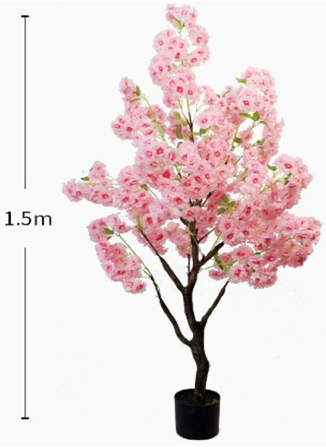 Generic - Nearly Natural Cherry Blossom Artificial Tree Fake Tree Faux Silk Plant with Plastic Nursery PotArtificial Plants for Home Office Indoor Decor - Image 1