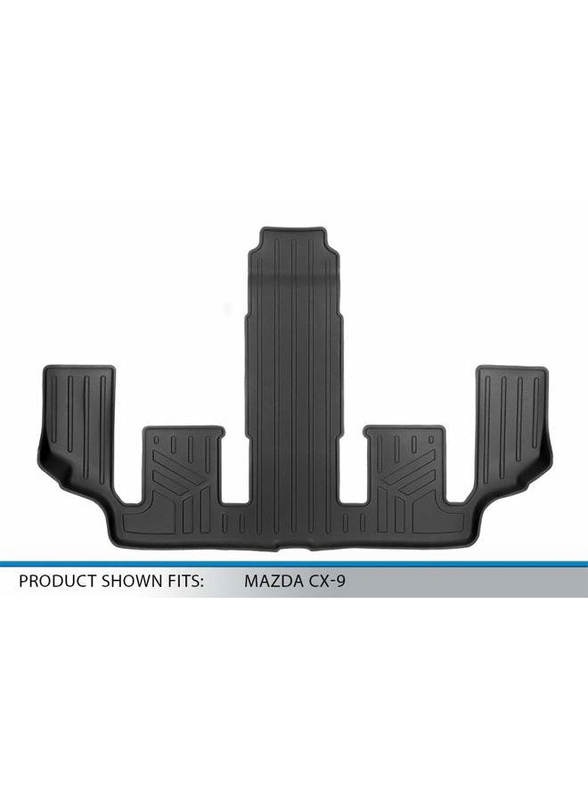 SMARTLINER SC0523 Custom Fit 3rd Row Floor Mat Liners for 2020-2021 Mazda CX-9 with 2nd Row Bucket Seats no Center Console, Black - Image 2